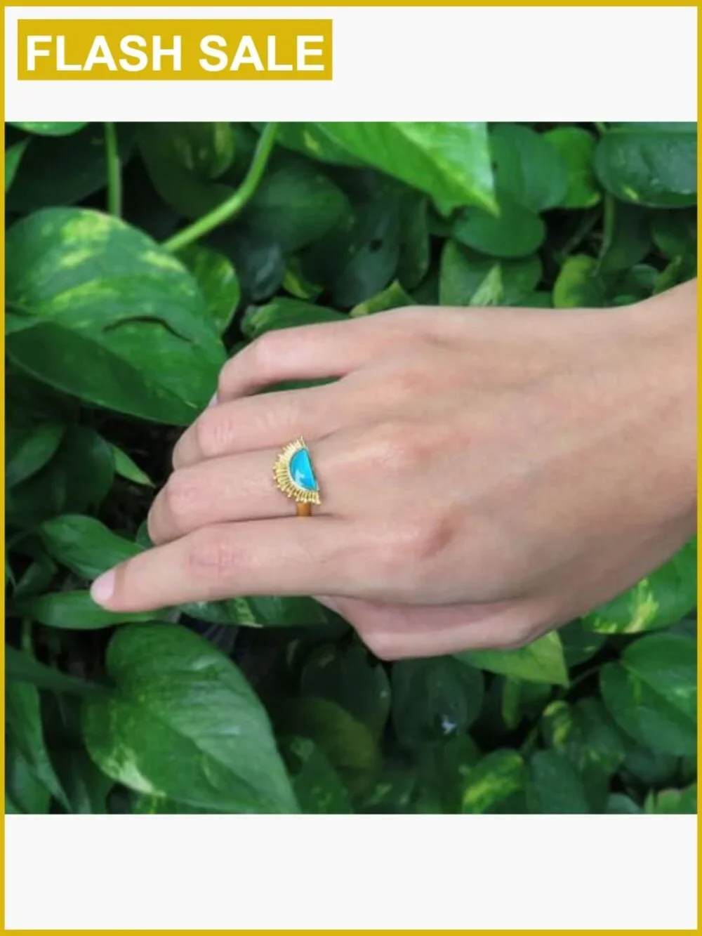 Sunburst Mood Ring, Adjustable Band, Statement Jewelry